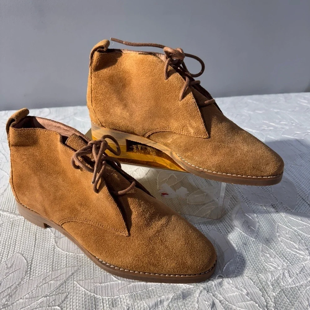 Madewell Suede Lace-Up Boots Women’s 6M – Camel Brown